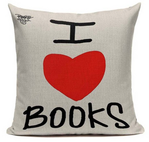 I Love Books Pillow Case