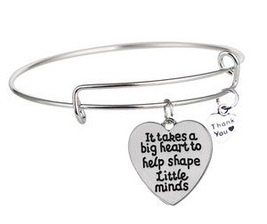 "It Take a Big Heart To Help Shape Little Minds" Teacher Bracelet