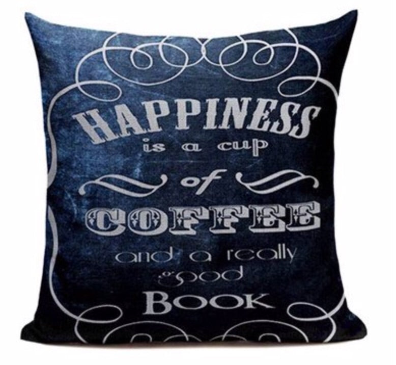 Happiness Is A Cup Of Coffee And A Good Book Pillow Case
